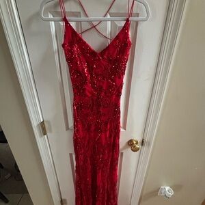 Elegant Red Sequin Dress